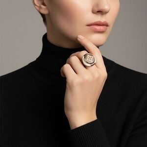 Vintage Hand Made Button Ring